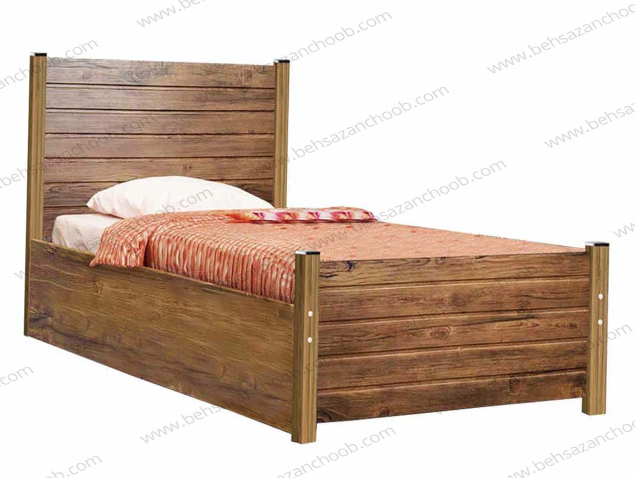 تخت یک نفره چوبی شیدایی T160